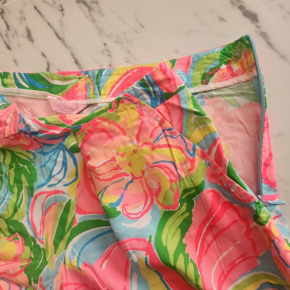 Womens Lilly Pulitzer Colorful Elephant Print Shorts~size 8 - Picture 5 of 9